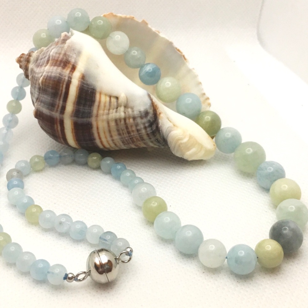 Aquamarine Beaded Necklace